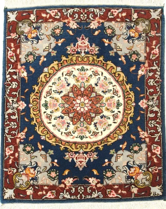 Tabriz Tappeto persiano 60x50 Blu (Iran) Annodato A Mano