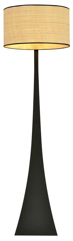 Piantana Contemporaneo Indra Acciaio Nero Marrone 1 Luce E27 Ip20