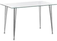 Tavolo da pranzo Piano in vetro temperato argento Rettangolare 120 x 70 cm Capacit 4 persone Design moderno