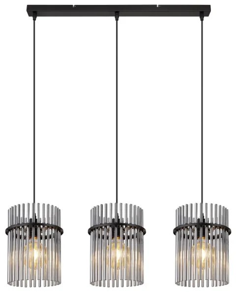 Globo 15698-3H - Lampadario a sospensione con filo GORLEY 3xE27/60W/230V nero