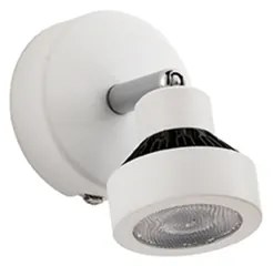 Lampada LED applique 11 cm a 1 luce 7W 3000K 230V in metallo satinato Bianco TEOREMA