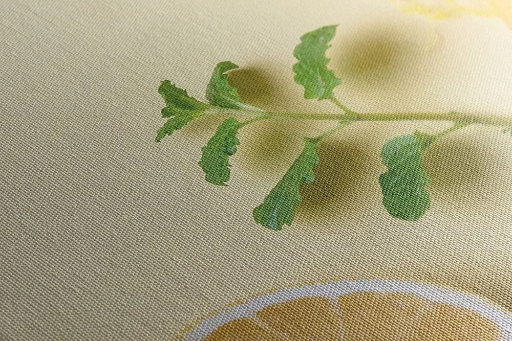 Stampa su tela – Limoni con menta