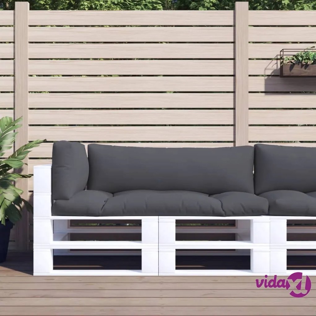 vidaXL Cuscini per Pallet 3 pz Grigi in Tessuto