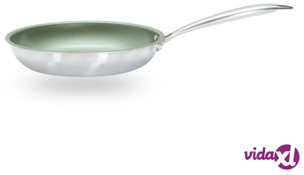Just Vegan Padella ECO CeraVegan 24 cm in Acciaio Inossidabile Verde