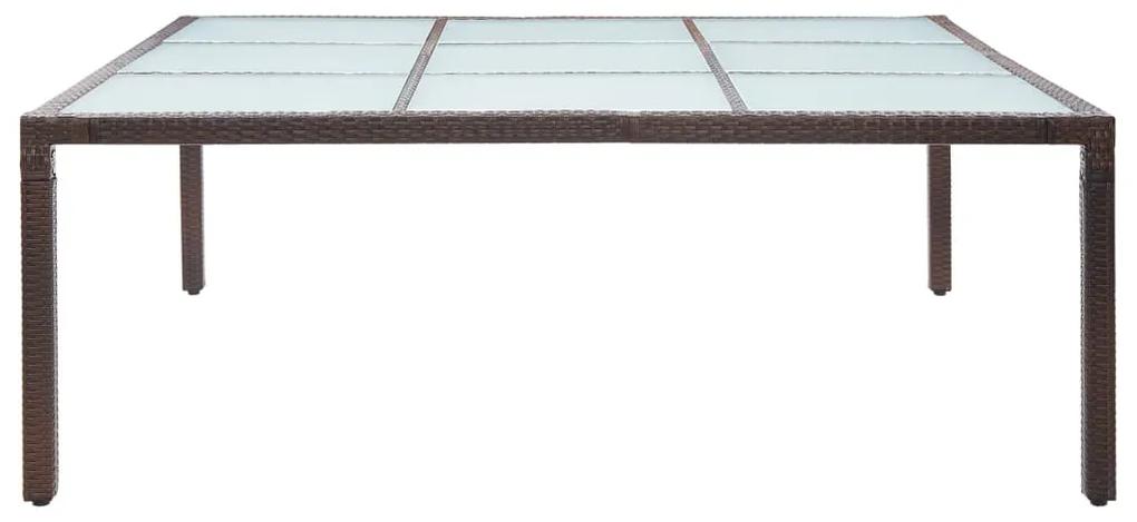 Tavolo da giardino marrone 200x200x74 cm in polyrattan