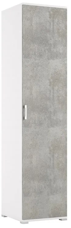 Mobile Multiuso L 45 x H 195 x P 45 cm grigio cemento e bianco