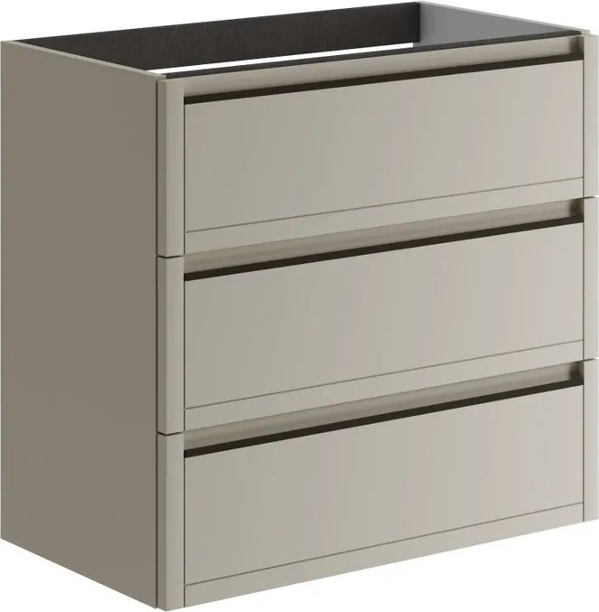 Mobile da bagno sospeso sotto lavabo L 79.5 x H 78 x P 45.5 cm beige opaco, 3 cassetti Tratto