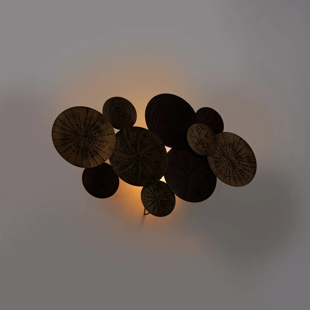 Applique da parete Art Déco oro antico 71 cm - Kelly