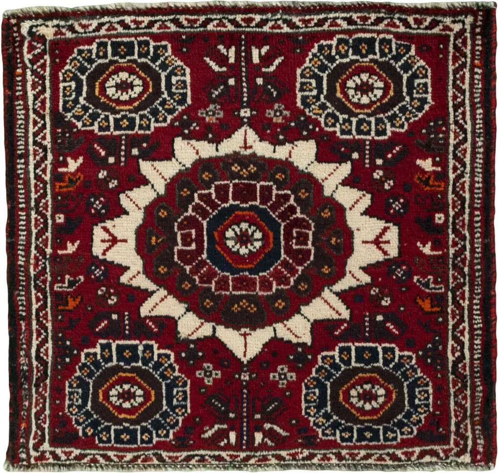 Shiraz Tappeto persiano 60x60 Rosso (Iran) Annodato A Mano