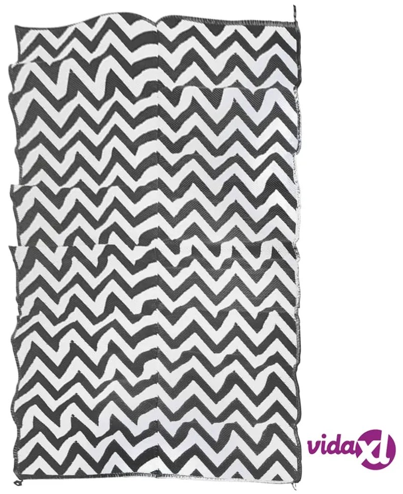 Bo-Camp Tappeto da Esterno Chill mat Wave 2,7x3,5 m XL Nero e Bianco