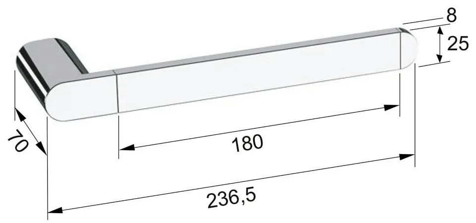 Porta asciugamani a parete in ottone nero opaco Flori - Sapho