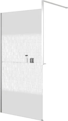 Box doccia walk-in Elidesign, vetro serigrafato 8 mm, L max 160 cm x H 200 cm, profilo cromo