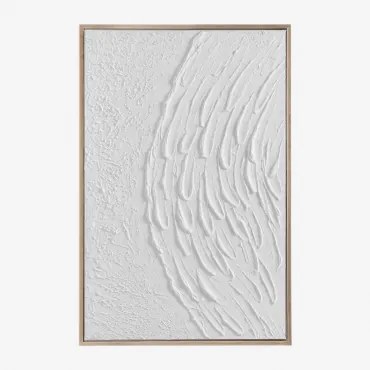 Quadro Decorativo 60x90 Cm In Rilievo In Gesso Severine Bianco - Sklum