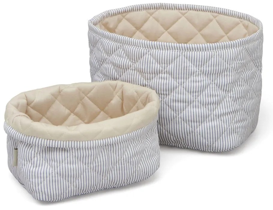 Ceste per giochi in set da bambini azzurre in tessuto 2 pz Classic Stripes Blue, Praline – Cam Cam Copenhagen