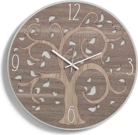 Orologio da parete tondo D50 in legno laminato TRS - NATURA