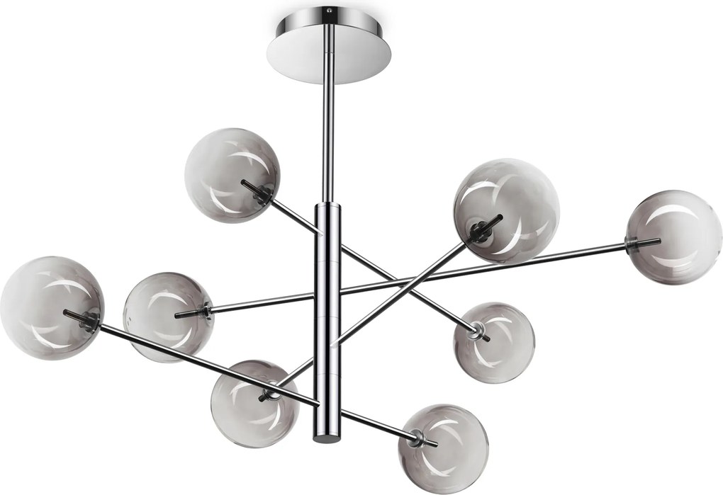 Lampadario Sospensione Equinoxe 8 Luci G4 Cromo Dimmerabile Ideal Lux