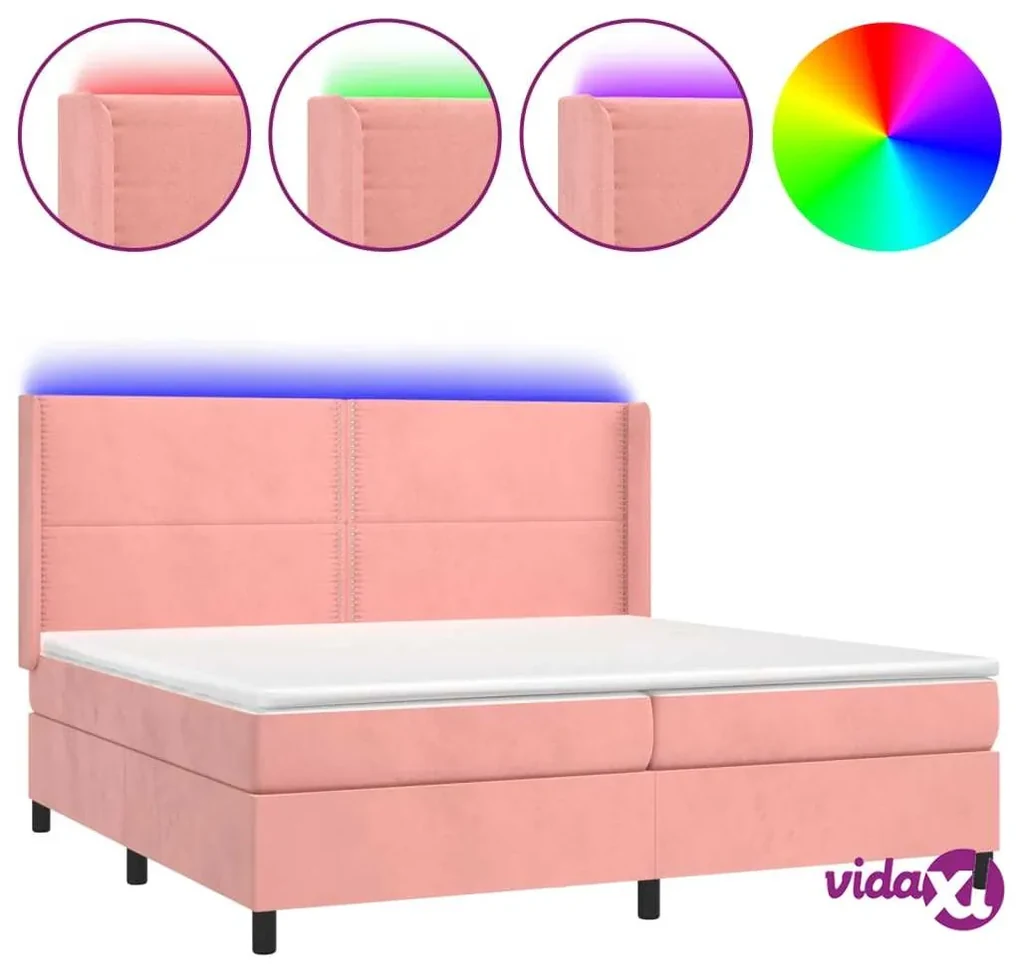 VidaXL Letto a molle con materasso e led grigio scuro 100x200 cm Letti 