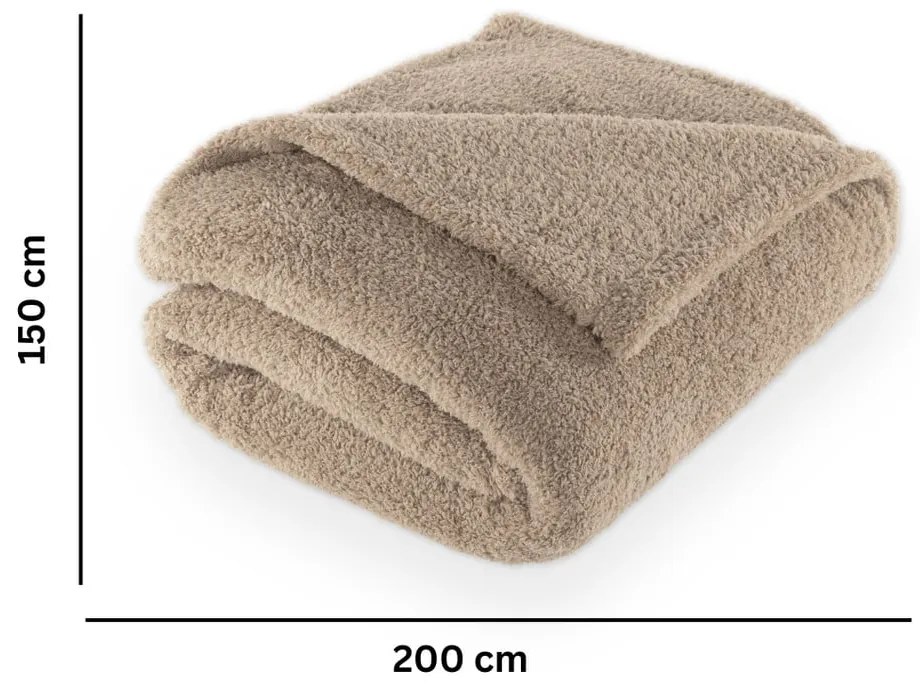 Coperta grigio tortora in micropile 150x200 cm Cocoon – Tiseco Home Studio