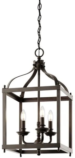 Kichler - Lampadario a sospensione con catena LARKIN 3xE14/60W/230V antracite