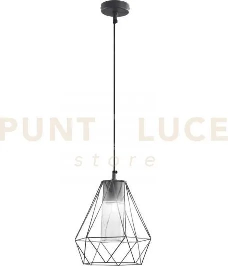 Sospensione mandala nera 1 luce attacco e27 ip44 22x90cm in metallo...