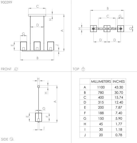 Eglo 900399 - Lampadario a sospensione con filo CUMIOLE 3xE27/40W/230V