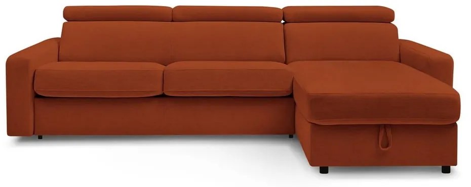 Divano angolare color mattone allungabile (con composizione variabile) Monaco – Bobochic Paris