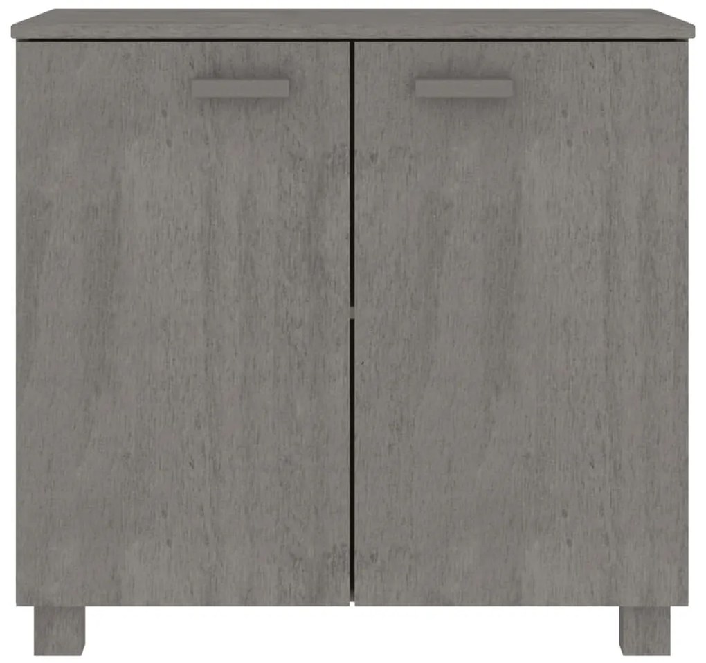 Credenza HAMAR Grigio Chiaro 85x35x80 cm Legno Massello di Pino