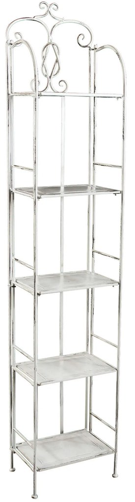 Scaffale 5 piani stile provenzale in ferro verniciato