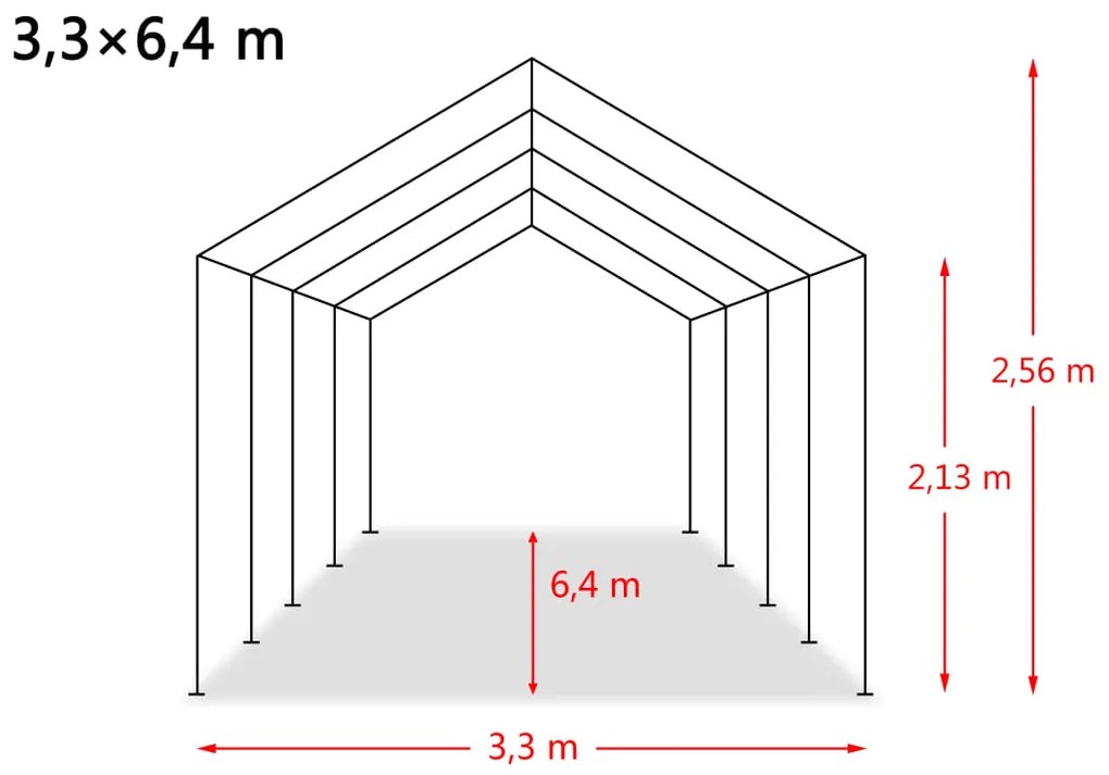 Tendone Bestiame Rimovibile PVC 550 g/m² 3,3x6,4 m Verde Scuro