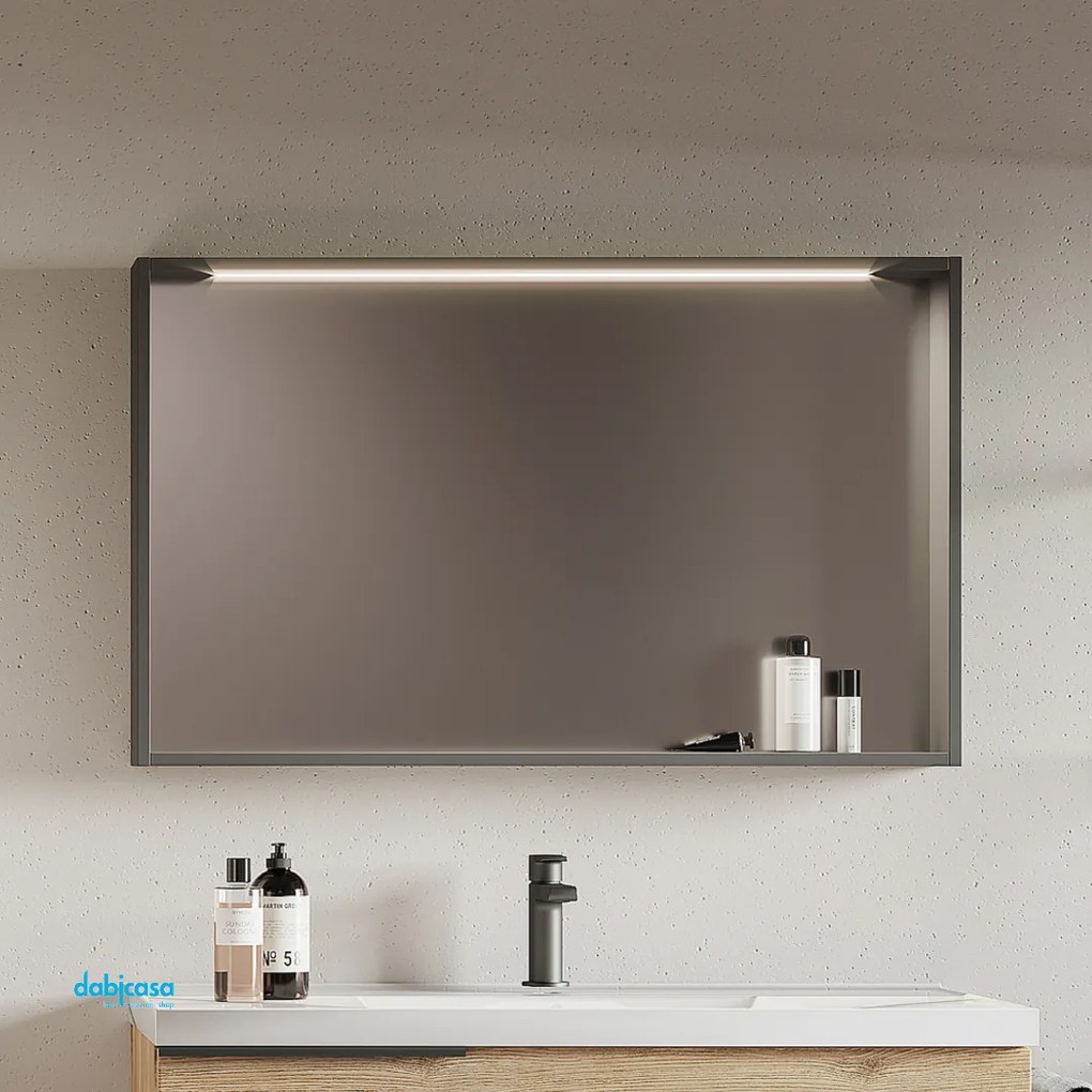 Specchio Quadrante Con Barra Led 102x73 Cm