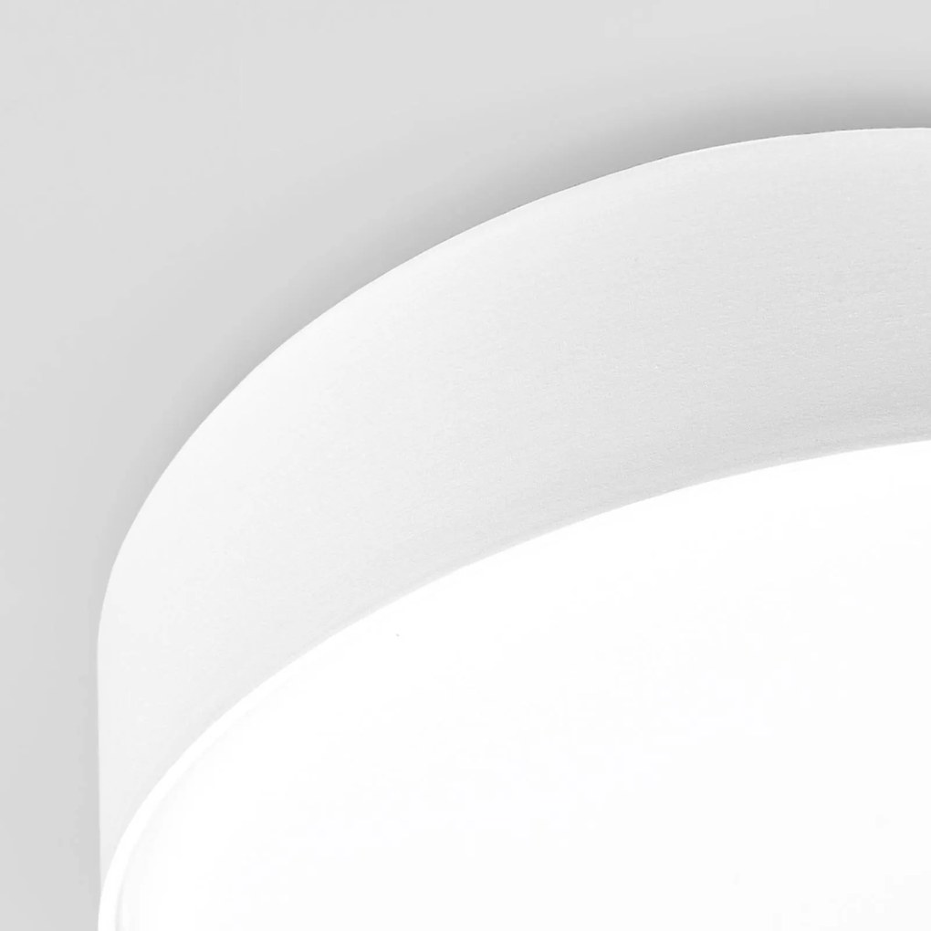 Lindby plafoniera Sebatin, Ø 50 cm, beige, tessuto, E27