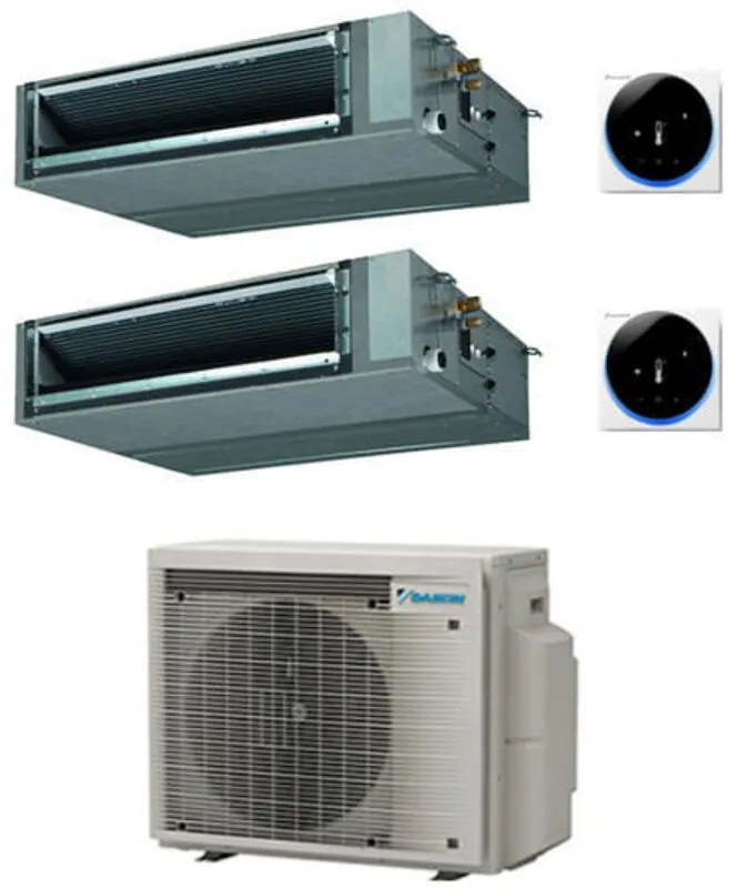 Daikin - Climatizzatore garanzia italia Canalizzabile a Media Prevalenza Serie FBA-A9 R32 Dual Split Inverter 12000 + 18000 btu con u.e. 2MXM50A9