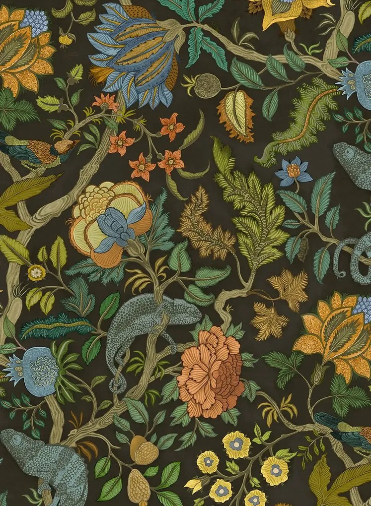 Josephine Munsey Tapete Chameleon Trail - Black, Orange and Blue