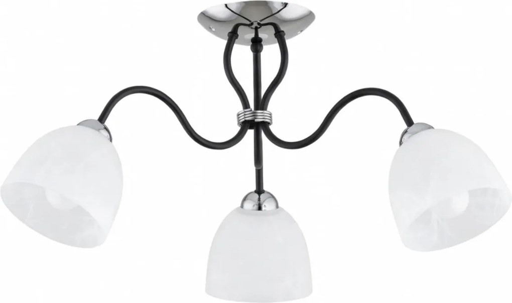 Lampadario a soffitto ARIEL 3xE27/15W/230V cromo lucido/nero