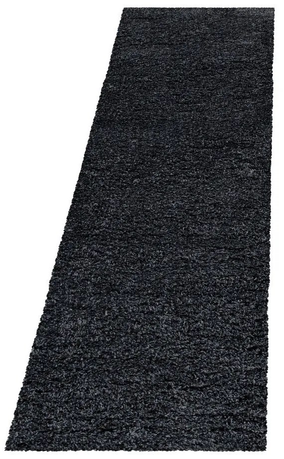 Passatoia color antracite 80x250 cm Fluffy – Ayyildiz Carpets