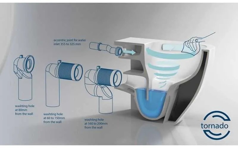 Kamalu - wc salvaspazio rimless bianco opaco con sedile soft-close | litos-tfso