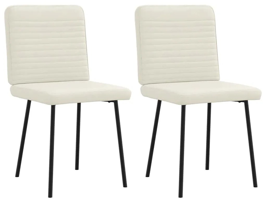 Sedie Da Pranzo 2 Pz Crema İn Velluto /
