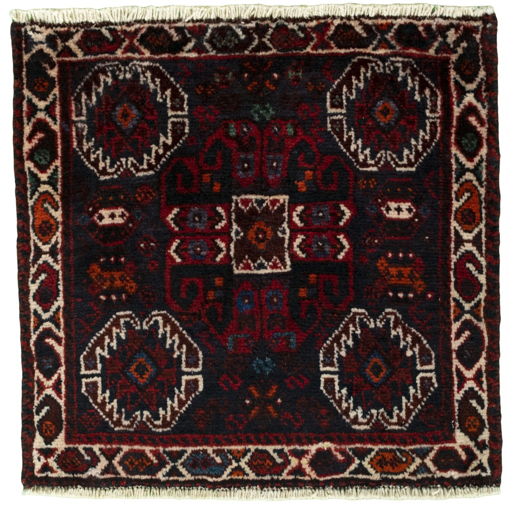 Shiraz Tappeto persiano 60 x 60 Rosso (Iran) Annodato A Mano