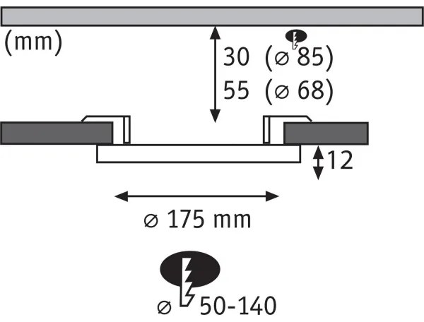Paulmann 79965 - LED/13W IP44 dimmerabile da incasso per bagno AREO 230V
