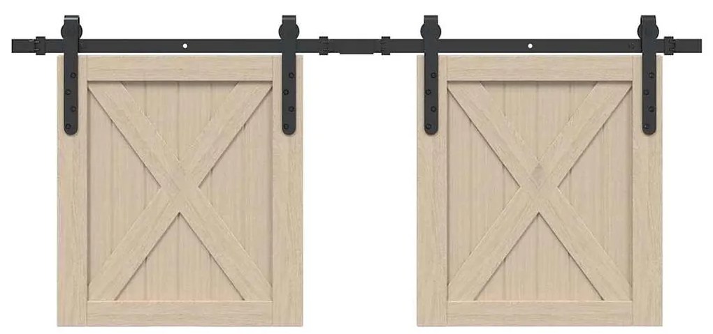 Kit Anta Scorrevole Per Armadio 122 Cm İn Acciaio Al Carbonio /