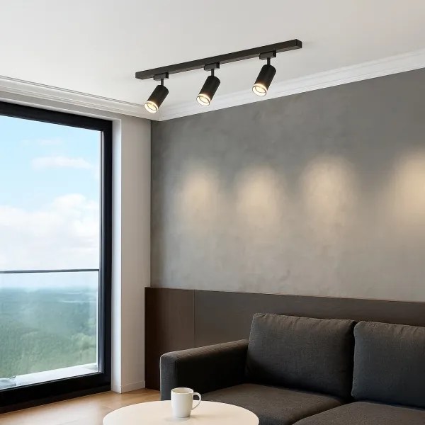 Faretto nel sistema a binario PIPE 3xGU10/10W/230V nero