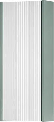 Pensile bagno Niwa cannettato laccato opaco verde timo con vetro bianco, 1 anta P17 x L30 x H78.5 cm