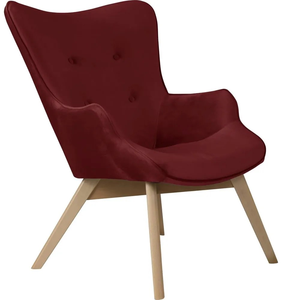 Poltrona rossa con rivestimento in velluto Niko – Ropez