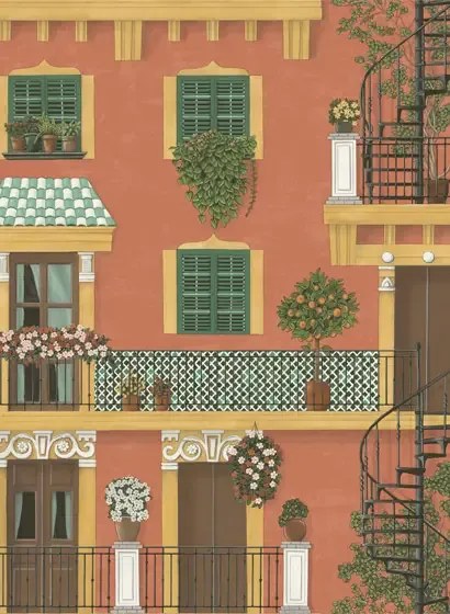 Tapete Alfaro von Cole & Son - Terracotta