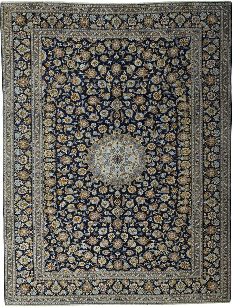Kashan Tappeto persiano 400 x 300 Blu (Iran) Annodato A Mano