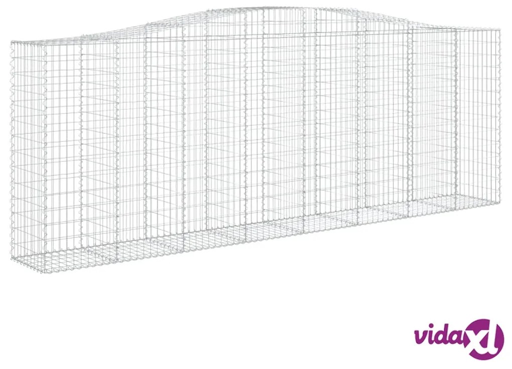 vidaXL Cesto Gabbione ad Arco 400x50x140/160 cm Ferro Zincato