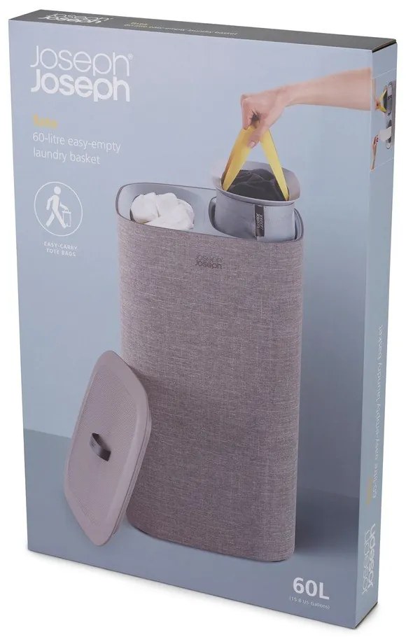 Cesto per biancheria in tessuto grigio, 60 l Tota - Joseph Joseph