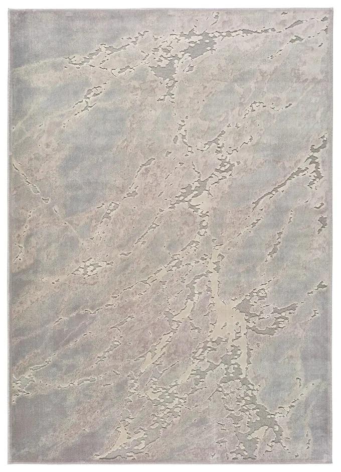 Tappeto in viscosa grigio e beige , 60 x 110 cm Margot Marble - Universal