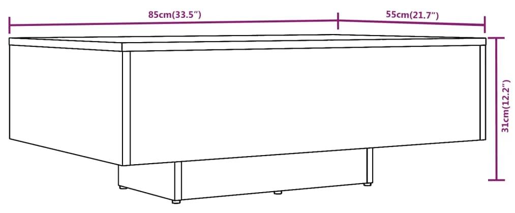 Tavolino da Salotto Rovere Marrone 85x55x31cm Legno Multistrato
