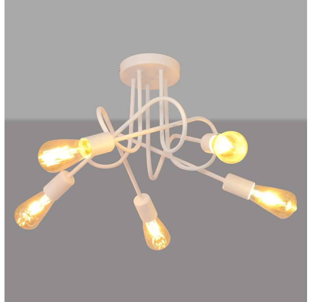 Lampadario a soffitto per bambini OXFORD 5xE27/15W/230V bianco